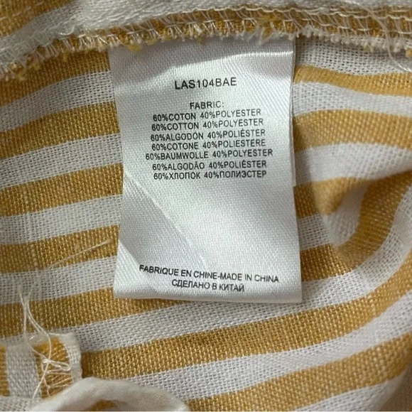 Molly Bracken Yellow & White Stripes Wide Leg Pants US XS - Picture 7 of 7